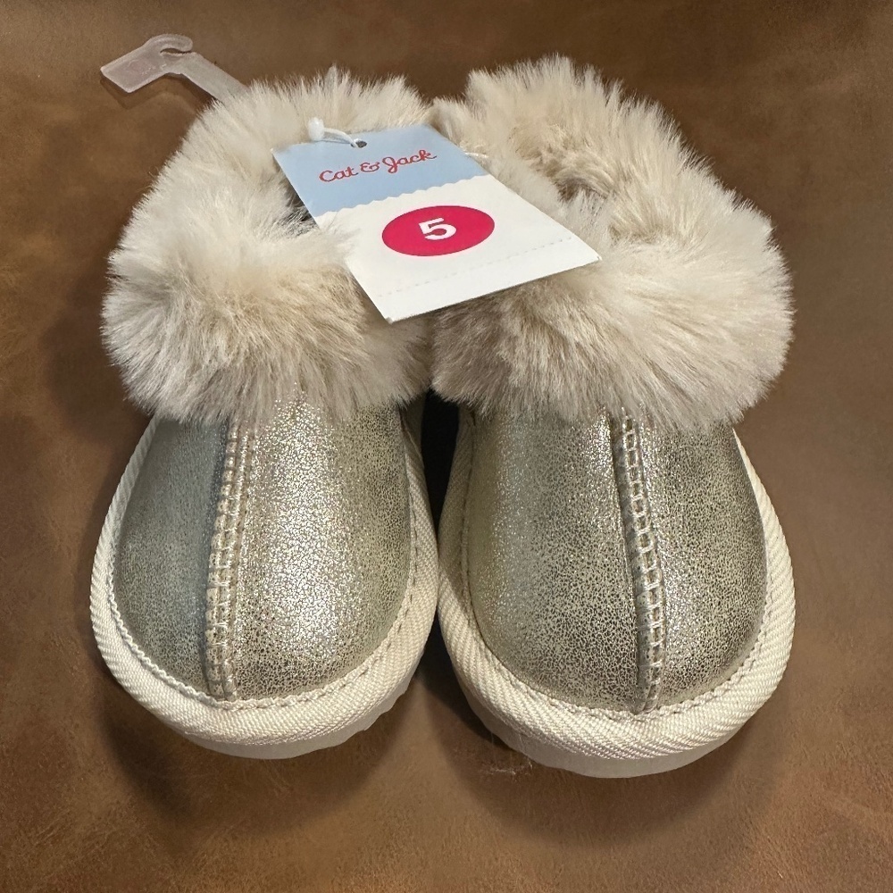 Cat & Jack Toddler Gold Piper Scuff Slippers